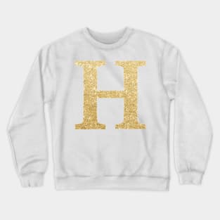 The Letter H Gold Metallic Design Crewneck Sweatshirt